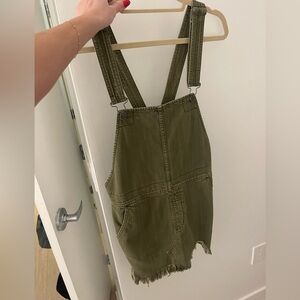 Free People Olive Green Overall Dress